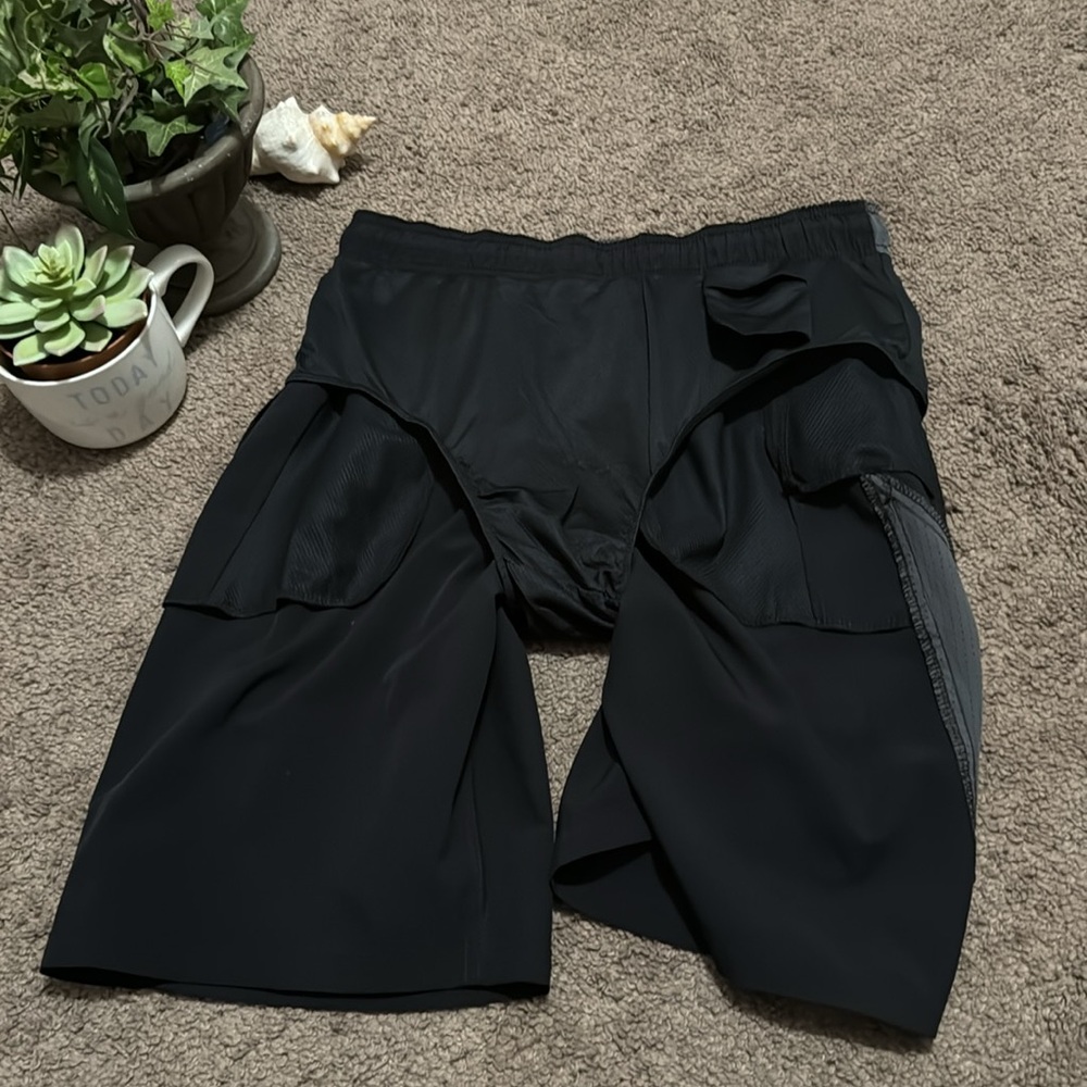 Men’s Sz S Nike Swim Trunks-Black with Gray Accents-Liner-Pockets-Drawstring - Picture 12 of 12